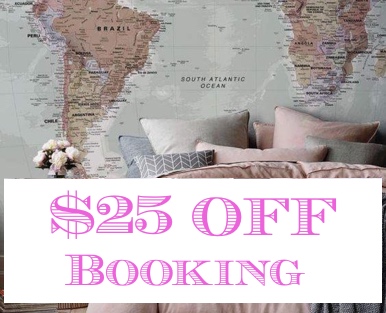 25 dolars off booking