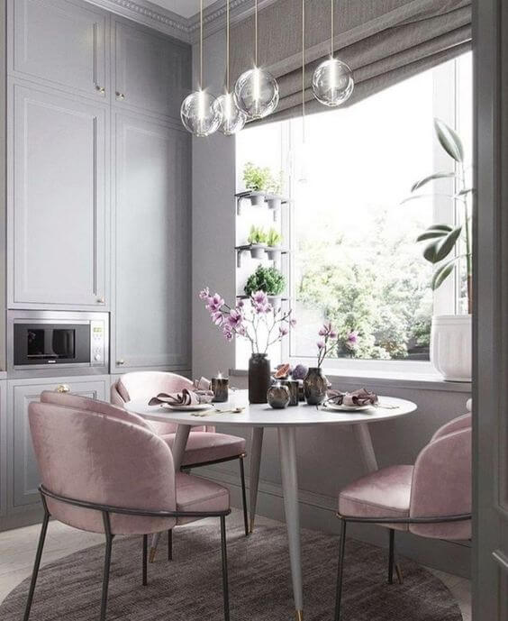 pink chair kitchen