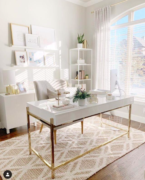 white desk interior design minimalistic scandi