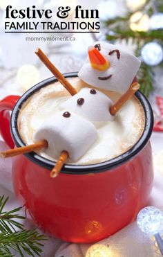 Hot chocolate marshmellow snowman